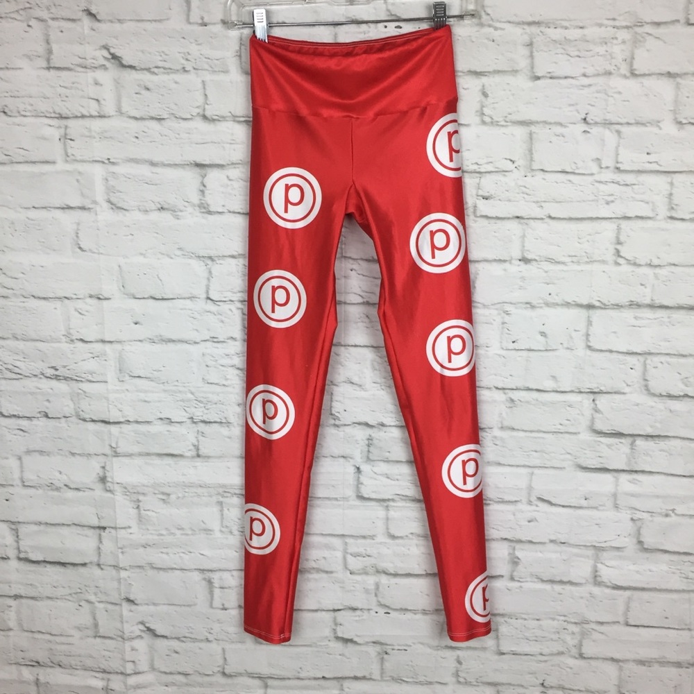 Goldsheep Pure Barre Logo Leggings Red Small
